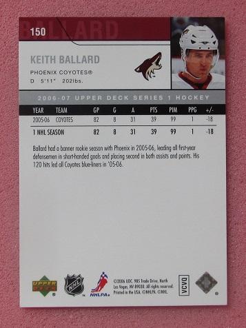 НХЛ Кейт Баллард Финикс Койотис № 150 1