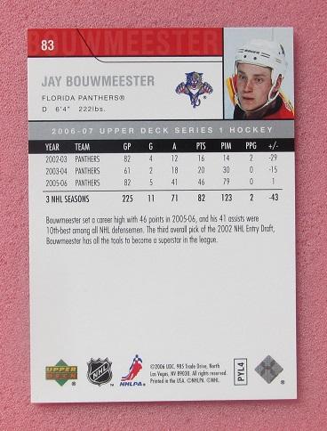 НХЛ Джей Боумистер Флорида Пантерз № 83 1