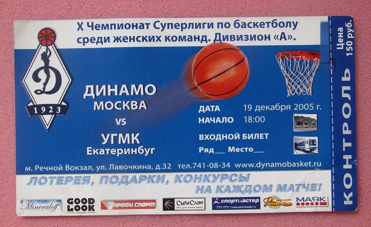 Динамо Москва - УГМК Екатеринбург 19.12.2005