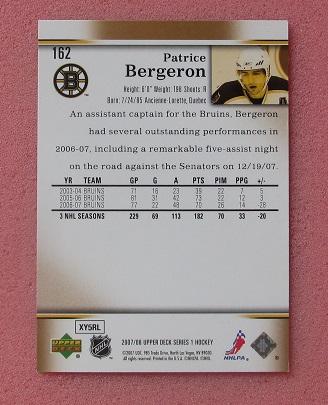 НХЛ Патрис Бержерон Бостон Брюинз № 162 1