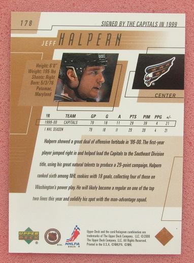 НХЛ Джефф Халперн Вашингтон Кэпиталз № 178 1