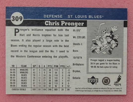 НХЛ Крис Пронгер Сент-Луис Блюз №309 1