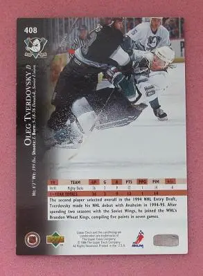 НХЛ Олег Твердовский Анахайм Майти Дакс Крылья Советов Москва Омск Уфа № 408 1