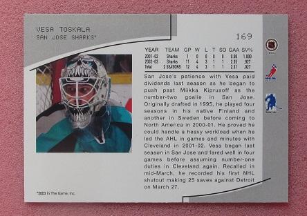 НХЛ Веса Тоскала Сан-Хосе Шаркс № 169 1