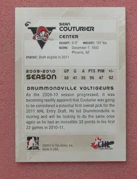 НХЛ Шон Кутюрье Дрюммонвилль Вольтижерс № 61 1