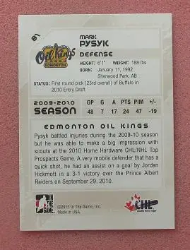 НХЛ Марк Писик Эдмонтон Ойл Кингз № 81 1