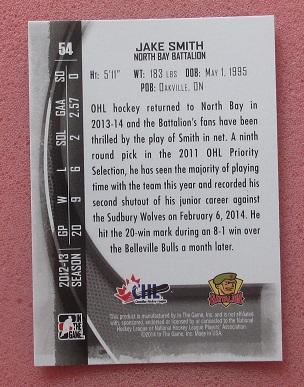 НХЛ Джейк Смит Норт Бей Баттальон № 54 1