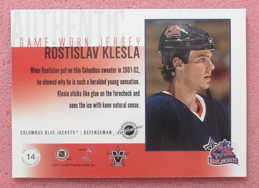 НХЛ Ростислав Клесла Коламбус Блю Джекетс № 14 джерси 1