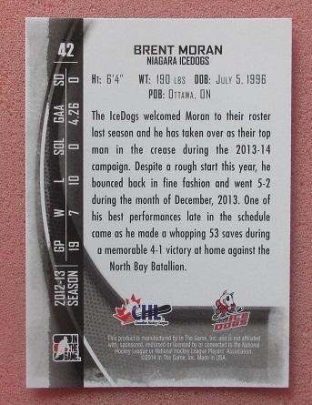 НХЛ Брент Моран НИагара Айсдогс № 42 1