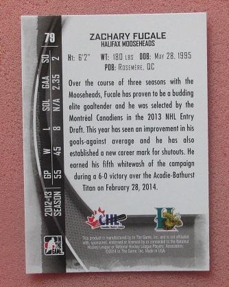 НХЛ Закари Фукале Галифакс Мусхэдс № 79 1