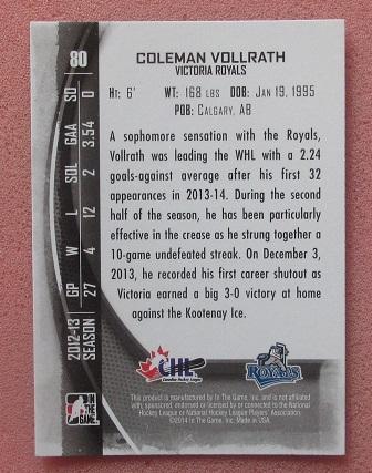 НХЛ Коулман Воллрат Виктория Ройялс № 80 1