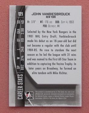 НХЛ Джон Ванбисбрук Нью-Йорк Рейнджерс № 121 1