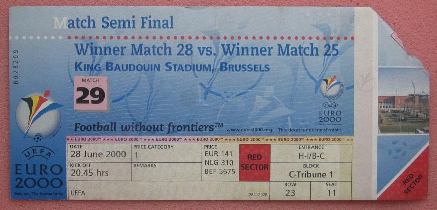 Франция - Португалия 28.06.2000 Чемпионат Европы полуфинал