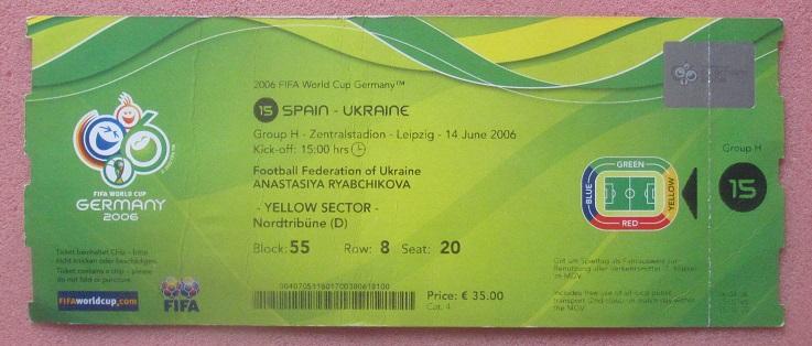 Испания - Украина 14.06.2006 Чемпионат Мира