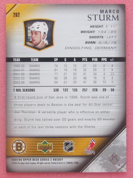 НХЛ Марко Штурм Бостон Брюинз № 262 1