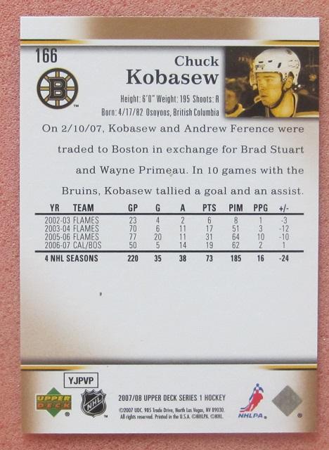 НХЛ Чак Кобасью Бостон Брюинз № 166 1