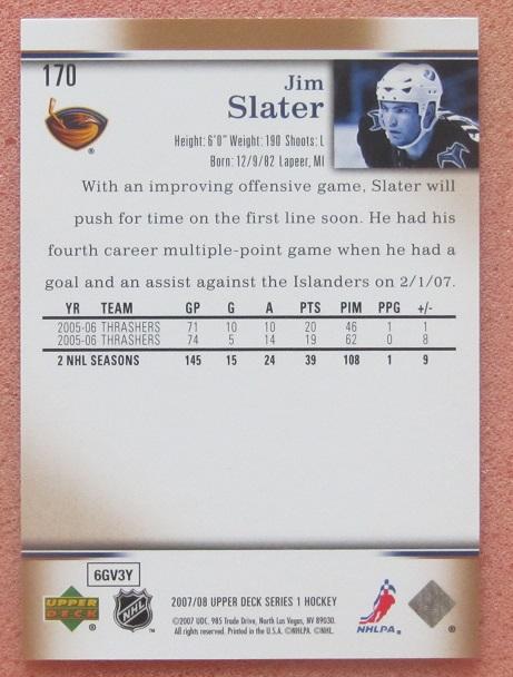 НХЛ Джим Слэйтер Атланта Трэйшерз № 170 1