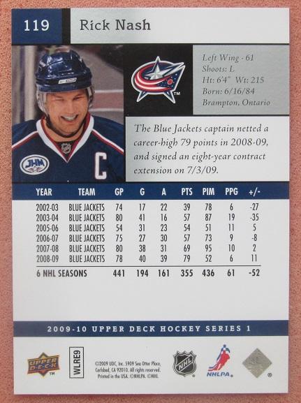 НХЛ Рик Нэш Коламбус Блю Джекетс № 119 1