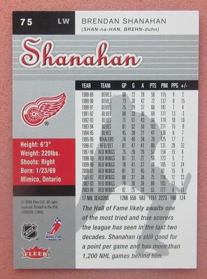 НХЛ Брендан Шэнахэн Детройт Ред Уингз № 75 1