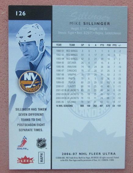 НХЛ Майк Силлинджер Нью-Йорк Айлендерс № 126 1