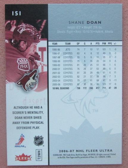 НХЛ Шейн Доан Финикс Койотис № 151 1