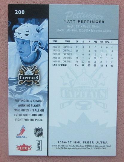 НХЛ Мэтт Петтингер Вашингтон Кэпиталз Тольятти № 200 1