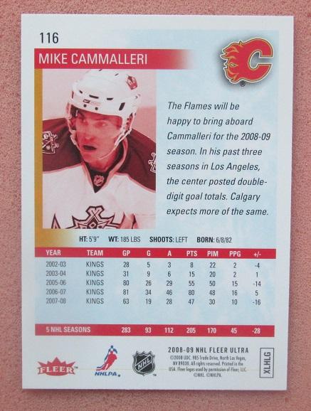 НХЛ Майк Каммаллери Калгари Флэймз № 116 1