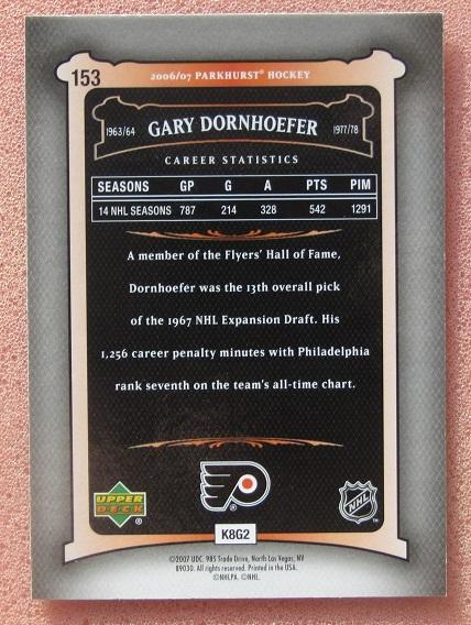 НХЛ Гэри Дорнхофер Филадельфия Флайерз № 153 1