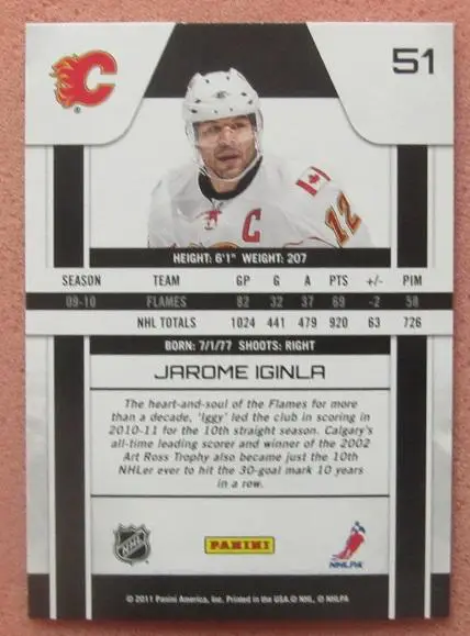 НХЛ Джером Игинла Калгари Флеймз № 51 1