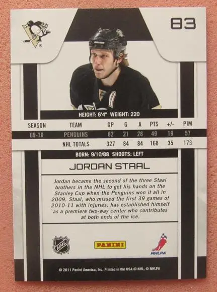 НХЛ Джордан Стаал Питтсбург Пингвинз № 83 1