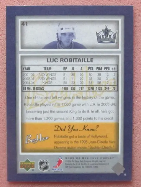 НХЛ Люк Робитайл Лос-Анжелес Кингз № 41 а 1