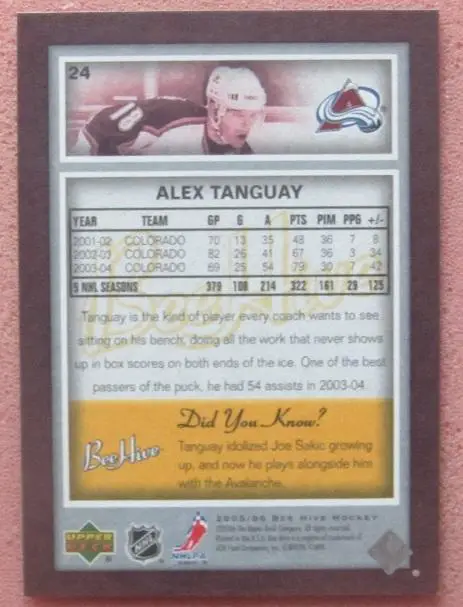 НХЛ Алекс Тангуэй Колорадо Эвеланш № 24 1