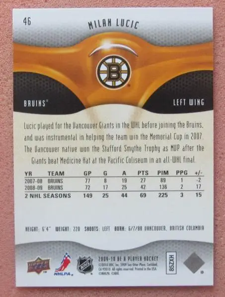 НХЛ Милан Лучич Бостон Брюинз № 46 1
