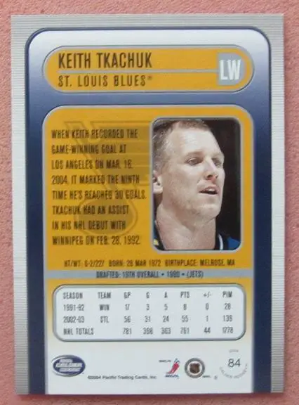 НХЛ Кит Ткачук Сент-Луис Блюз № 84 1