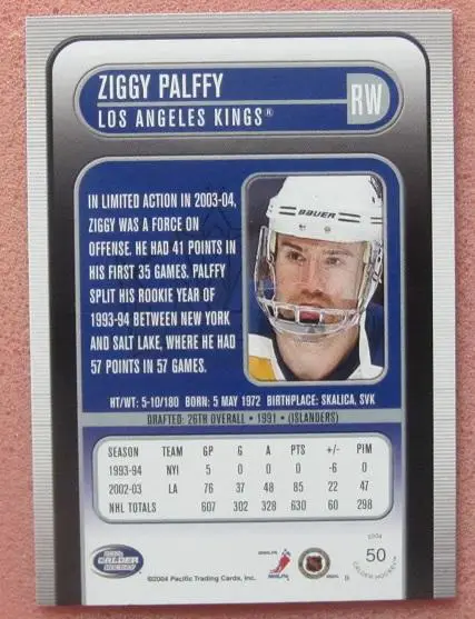 НХЛ Жигмунд Палффи Лос-Анжелес Кингз № 50 1