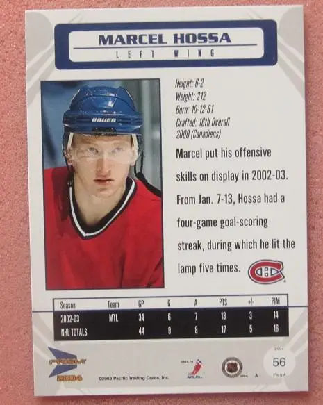 НХЛ Марцел Госса Монреаль Канадиенс Мура Швеция Рига Казань Спартак Москва № 56 1