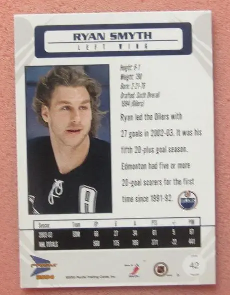 НХЛ Райан Смит Эдмонтон Ойлерз № 42 1