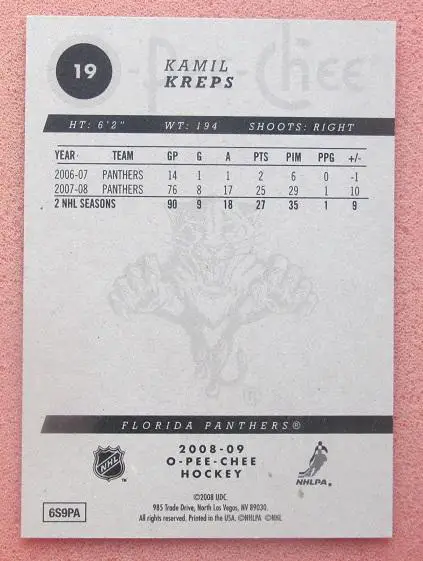 НХЛ Камил Крепс Флорида Пантерз № 19 1