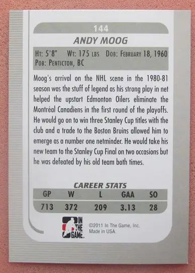 НХЛ Энди Муг Эдмонтон Бостон Даллас Монреаль № 144 1