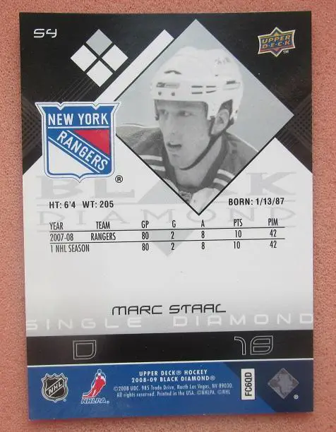 НХЛ Марк Стаал Нью-Йорк Рейнджерс № 54 1
