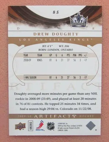 НХЛ Дрю Даути Лос-Анжелес Кингз № 85 1