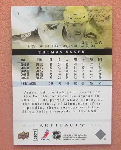 НХЛ Томаш Ванек Баффало Сейбрз № 4 1