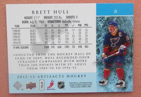 НХЛ Бретт Халл Сент-Луис Блюз № 8 1