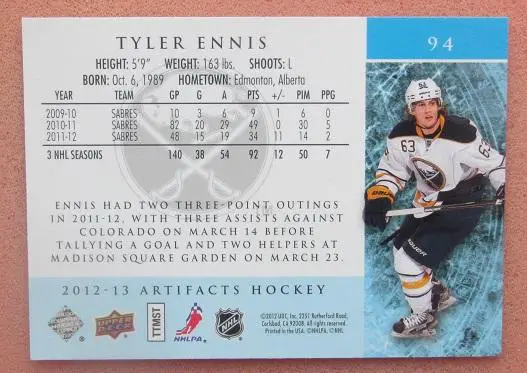 НХЛ Тайлер Эннис Баффало Сейбрз № 94 1