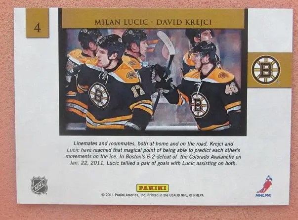 НХЛ Милан Лучич Давид Крейчи Бостон Брюинз № 4 1