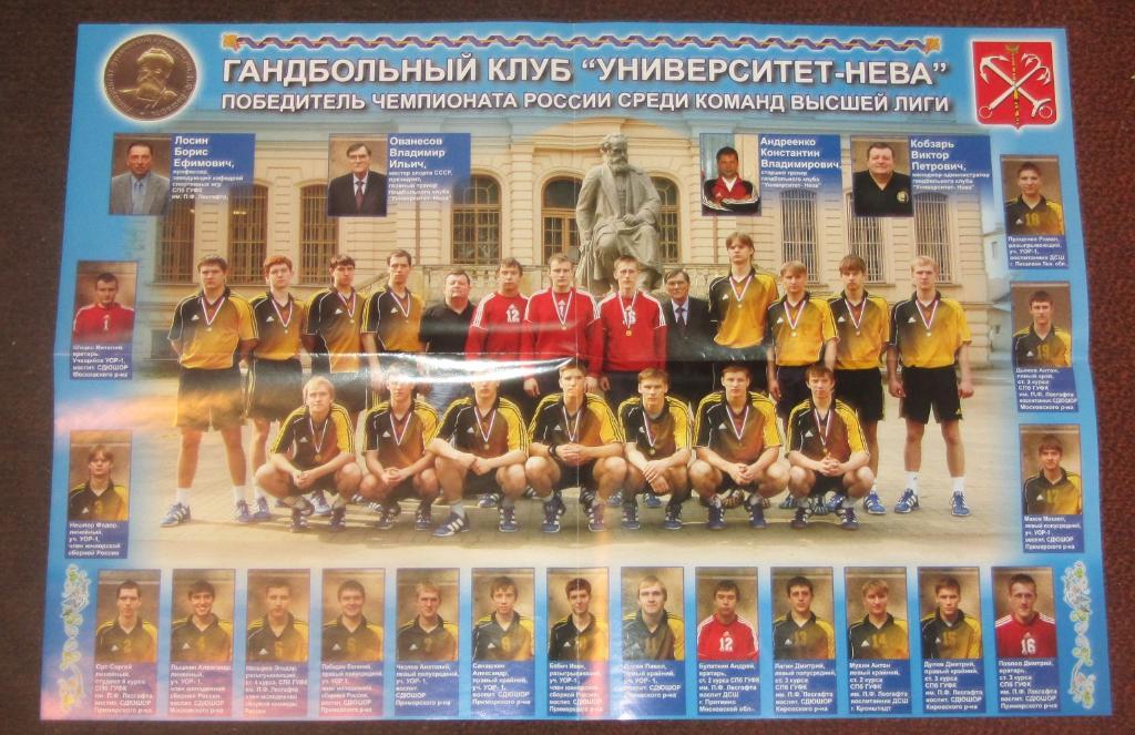 2007 гандбол Университет-Нева Санкт-Петербург чемпион высшей лиги России