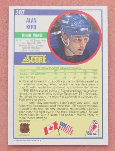 НХЛ Алан Керр Нь-Йорк Айлендерс № 307 1
