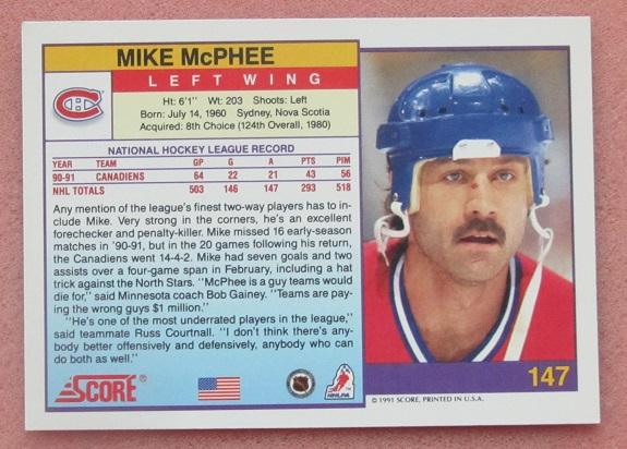 НХЛ Михаэль Макфи Монреаль Канадиенс № 147 1