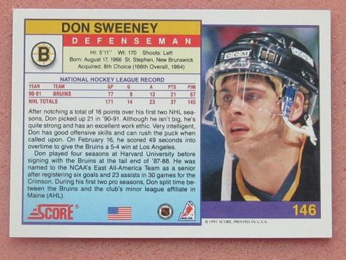НХЛ Дон Суини Бостон Брюинз № 146 1