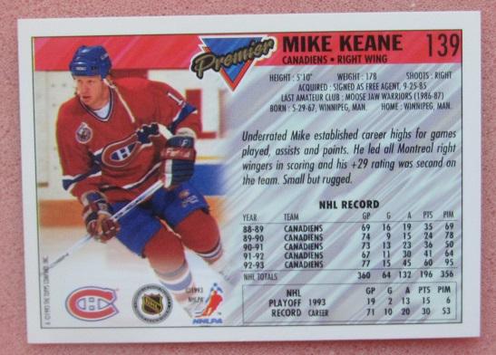 НХЛ Майк Кин Монреаль Канадиенс № 139 1